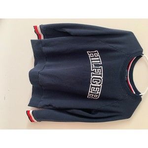 tommy hilfiger womens logo sweatshirt, color blue navy, size small, pullover
